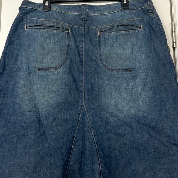 Maurices Denim Y2K Flared A Line Skirt Women’s Size 18 Stretch Blue Jean Midi - Picture 6 of 9